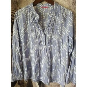 BAOBAB Women's Long‎ Sleeve Purple Floral Print Lightweight Cotton Tunic Size M